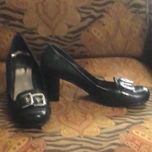 Black Alfani Shoes with Double Buckles